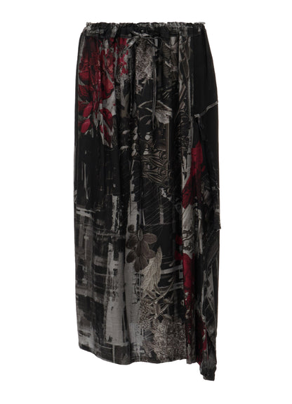 CUPRO DISTORTED FLOWER DETACHED PANEL SKIRT