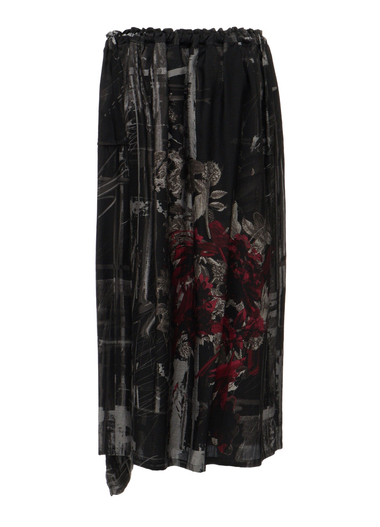 CUPRO DISTORTED FLOWER DETACHED PANEL SKIRT