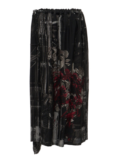 CUPRO DISTORTED FLOWER DETACHED PANEL SKIRT