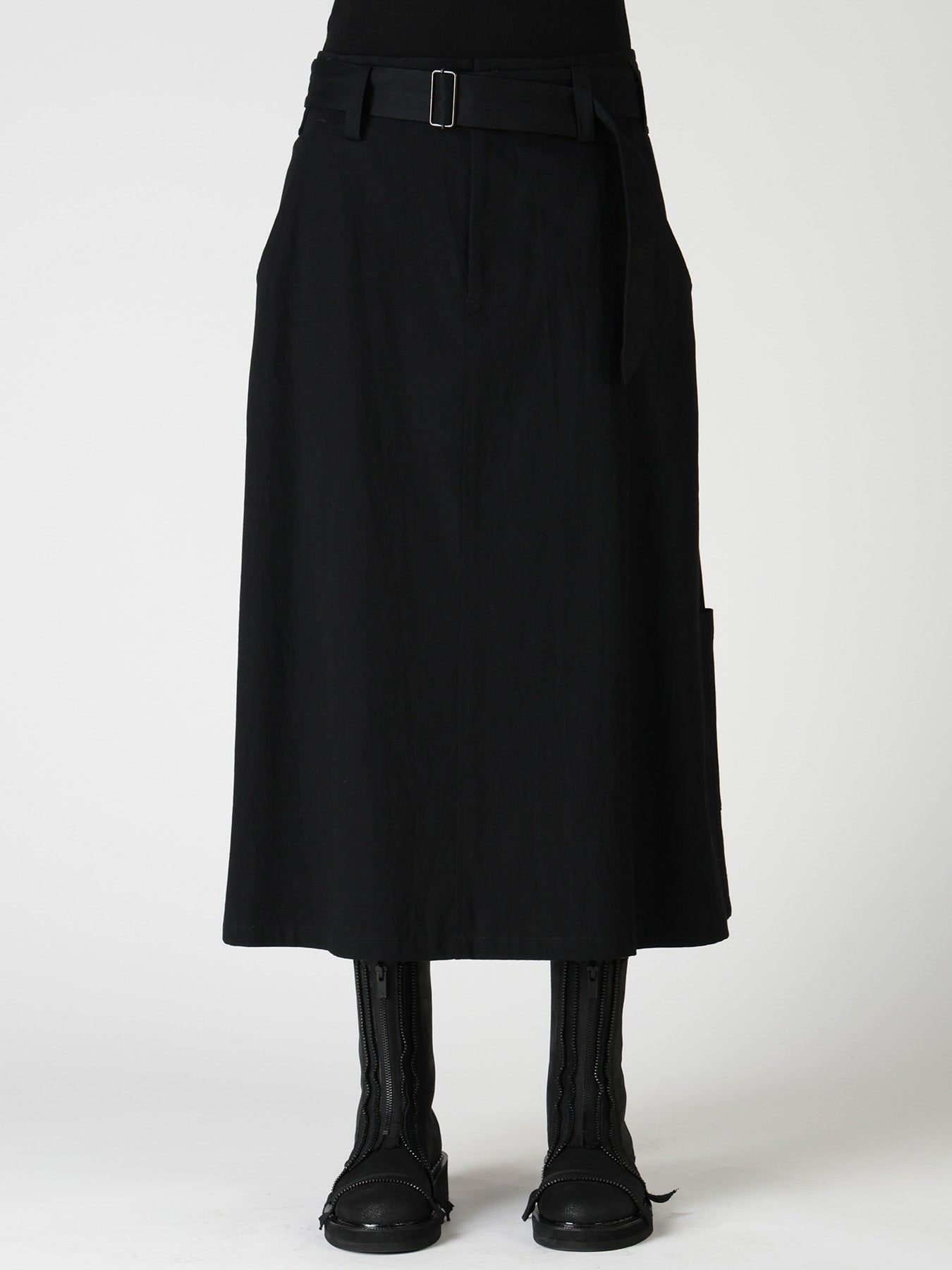 8OZ DENIM WASH BELTED SKIRT