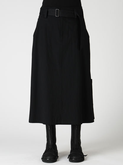 8OZ DENIM WASH BELTED SKIRT