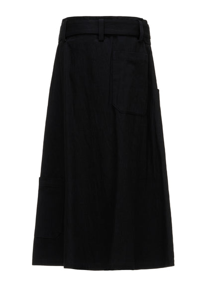 8OZ DENIM WASH BELTED SKIRT