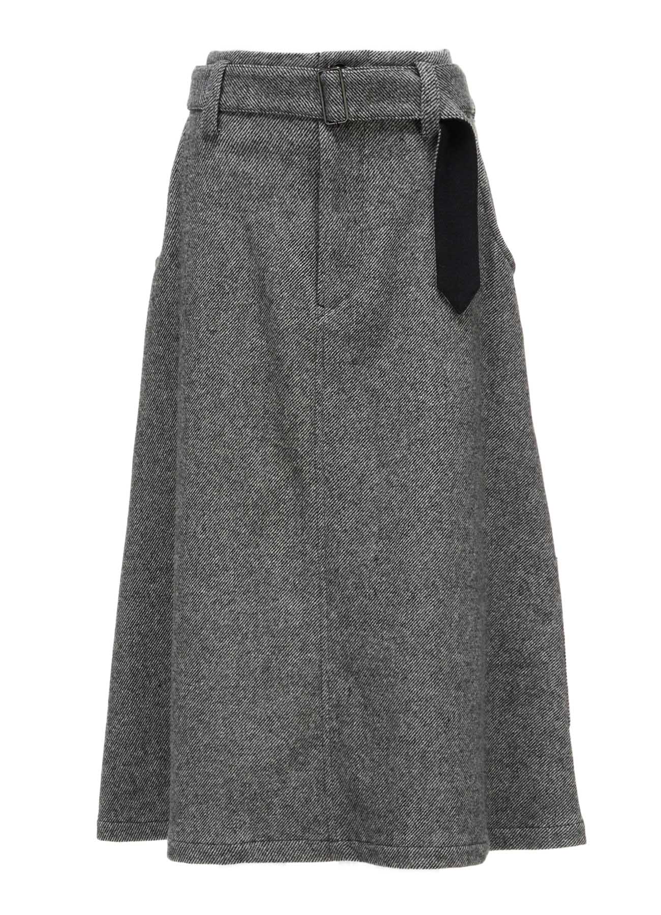 TWILL FLANNEL BELTED SKIRT – THE SHOP YOHJI YAMAMOTO