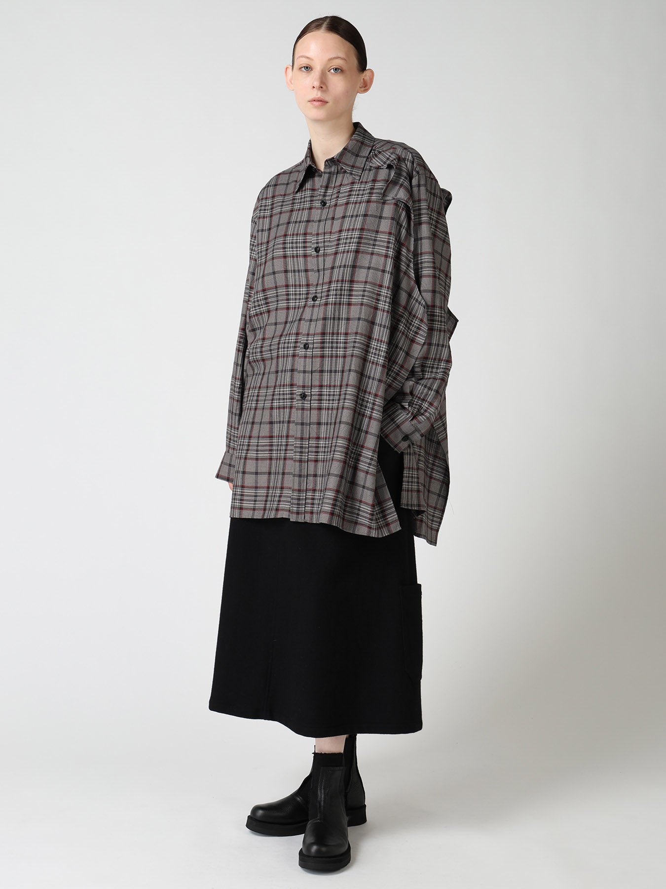 TWILL FLANNEL BELTED SKIRT – THE SHOP YOHJI YAMAMOTO