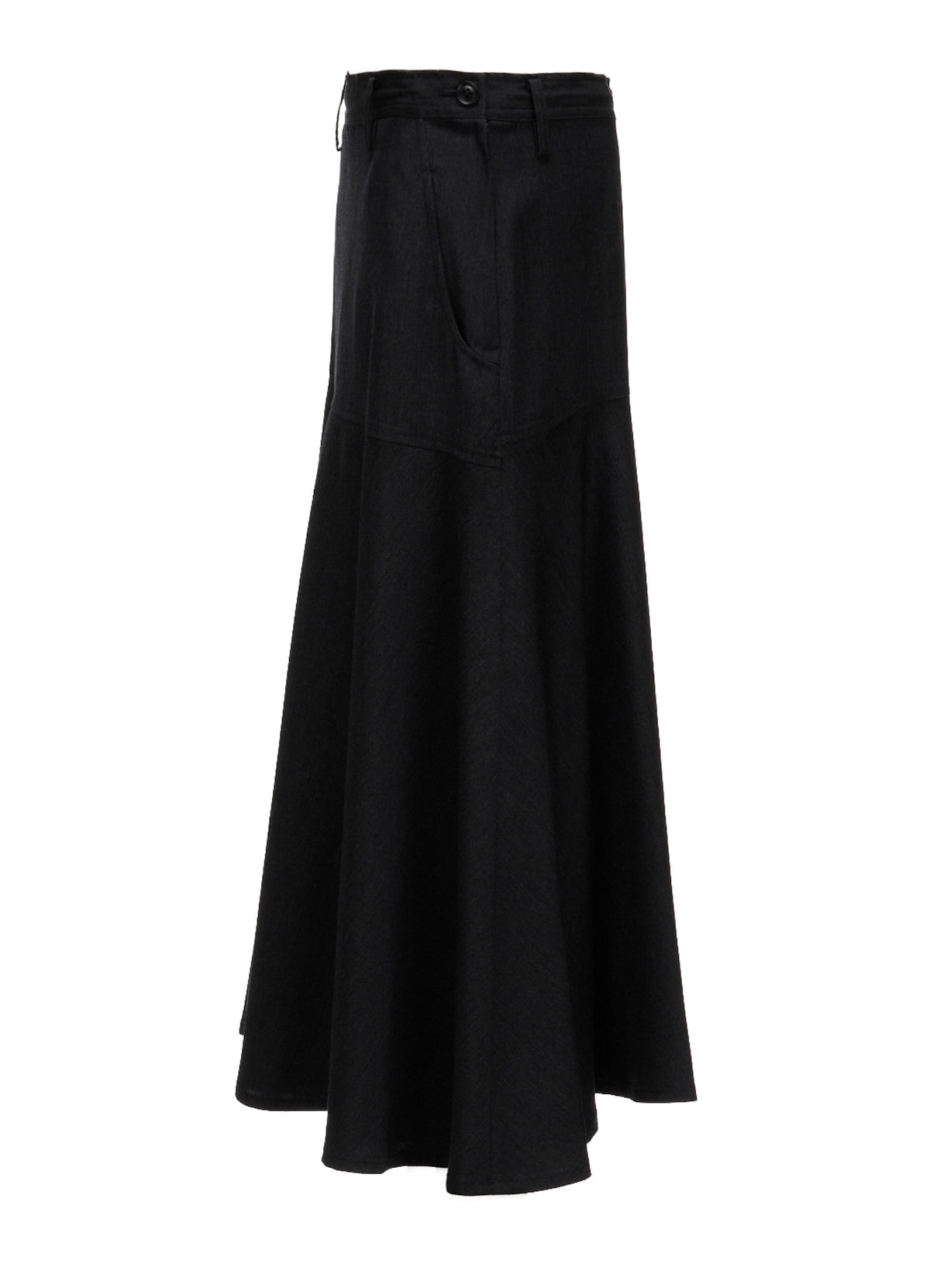 WOOL GABARDINE PANEL FLARE SKIRT