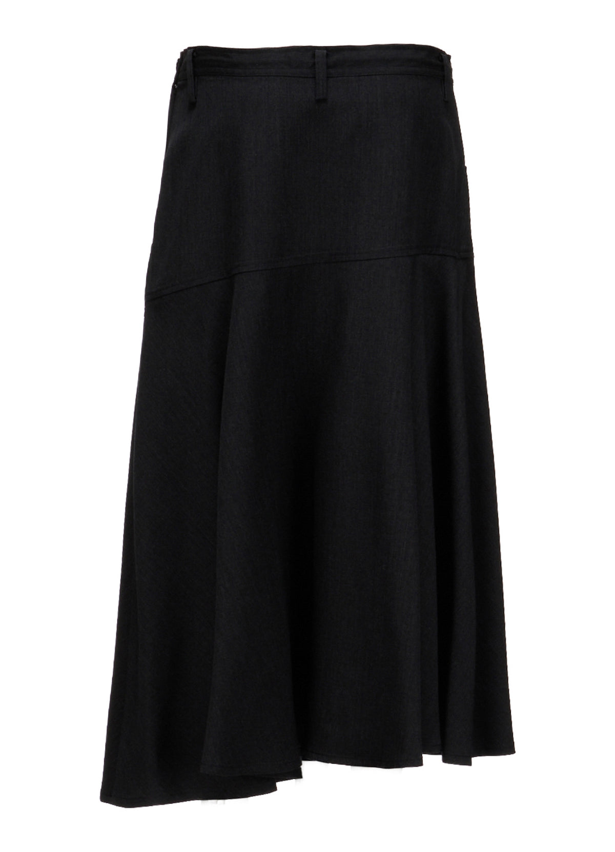 WOOL GABARDINE PANEL FLARE SKIRT