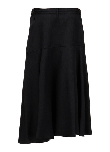 WOOL GABARDINE PANEL FLARE SKIRT