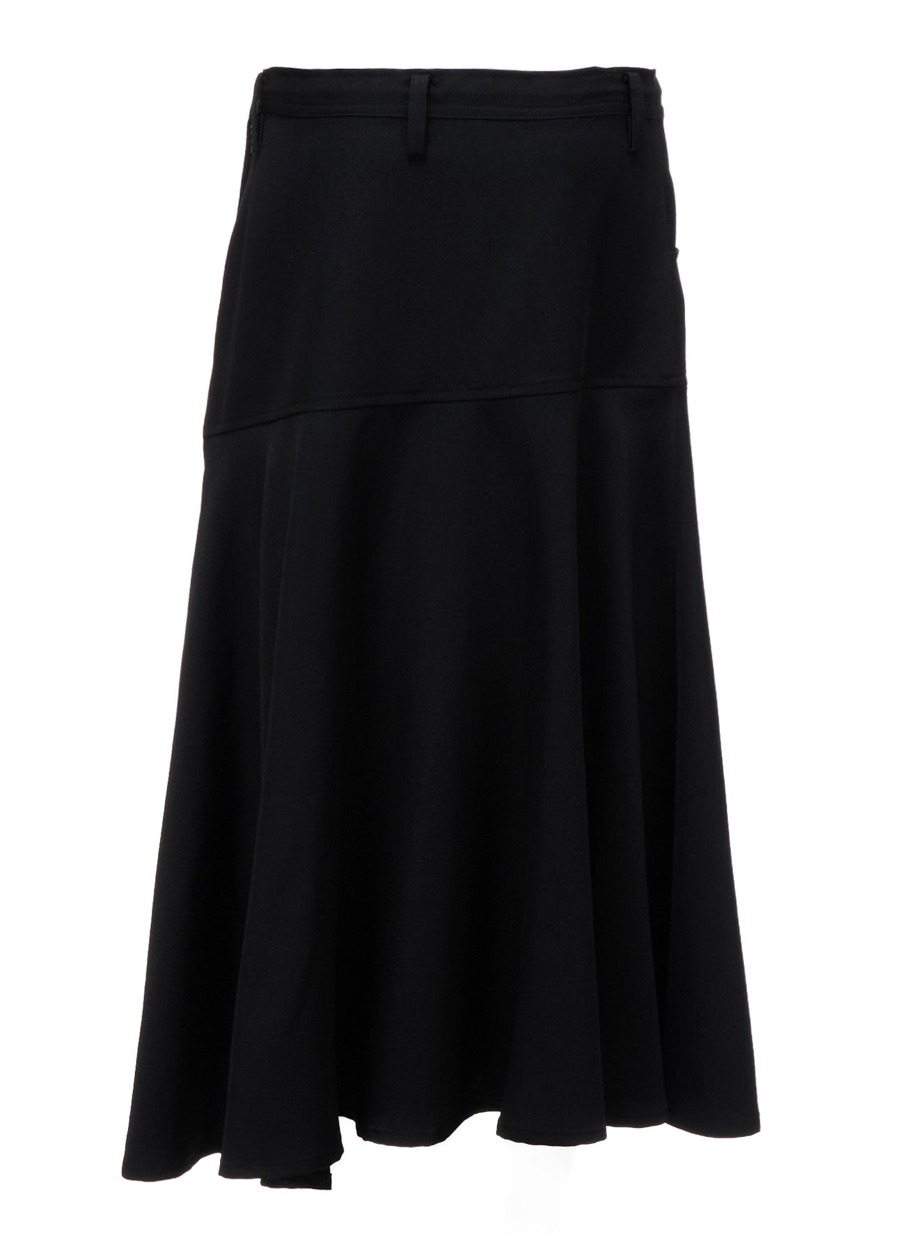 WOOL GABARDINE PANEL FLARE SKIRT
