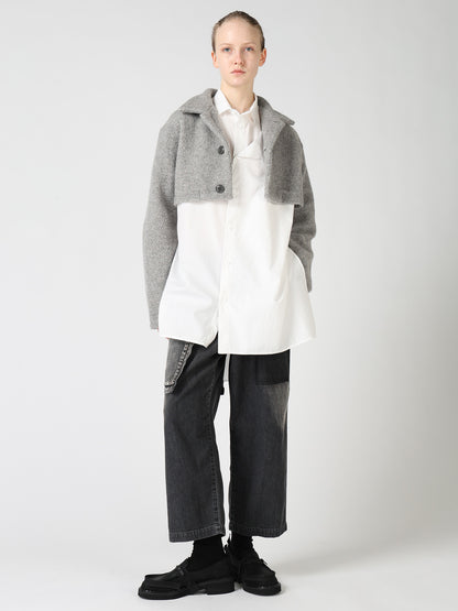 WOOL BLEND PILE SHORT JACKET