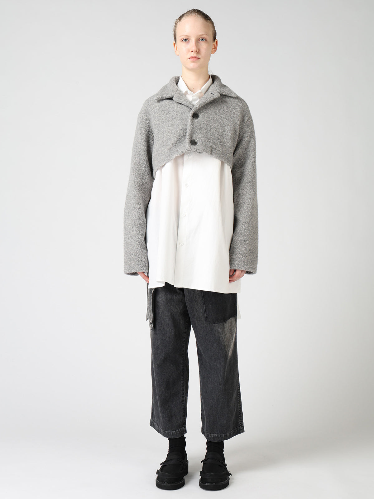 WOOL BLEND PILE SHORT JACKET