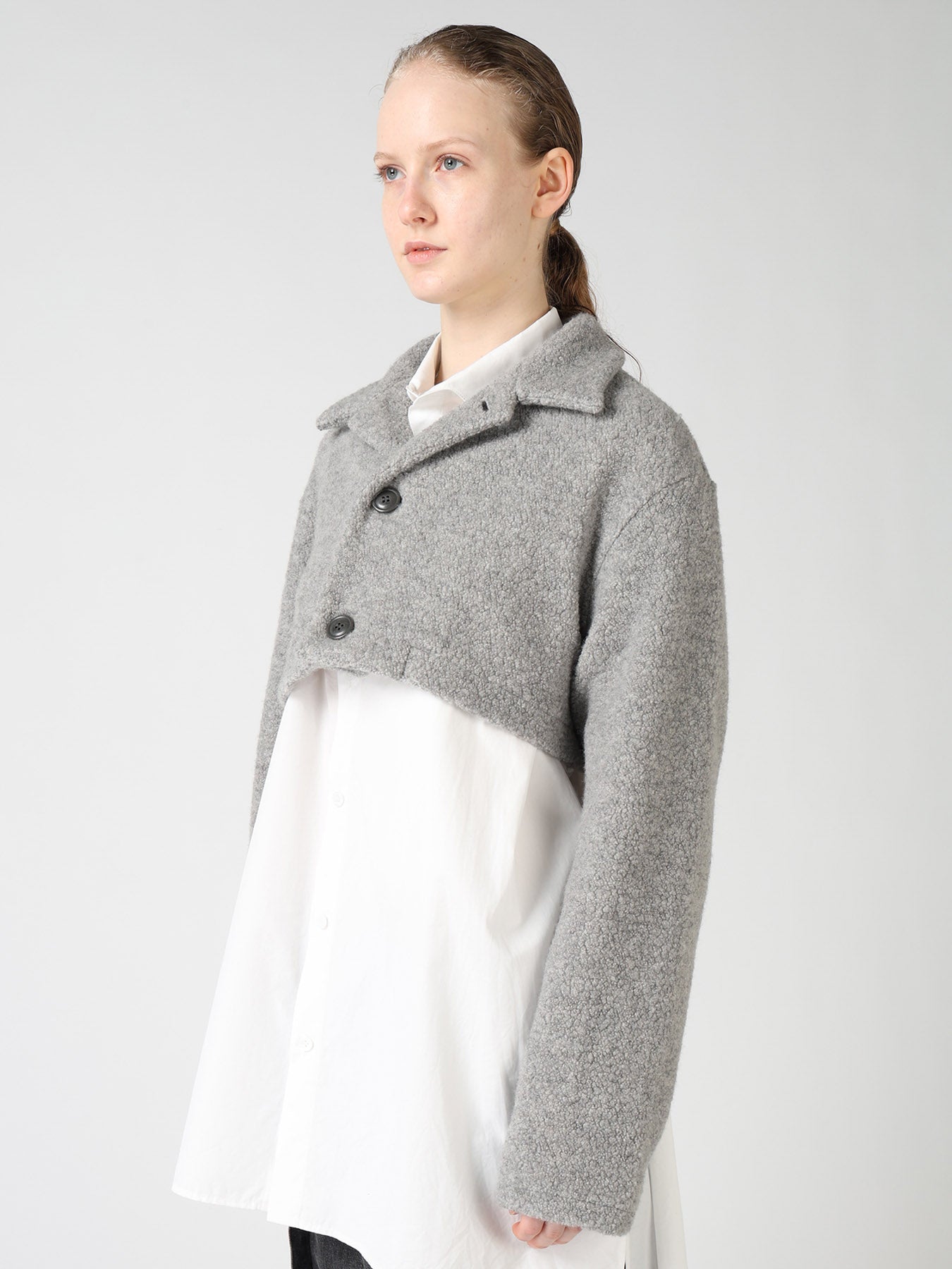 WOOL BLEND PILE SHORT JACKET – THE SHOP YOHJI YAMAMOTO