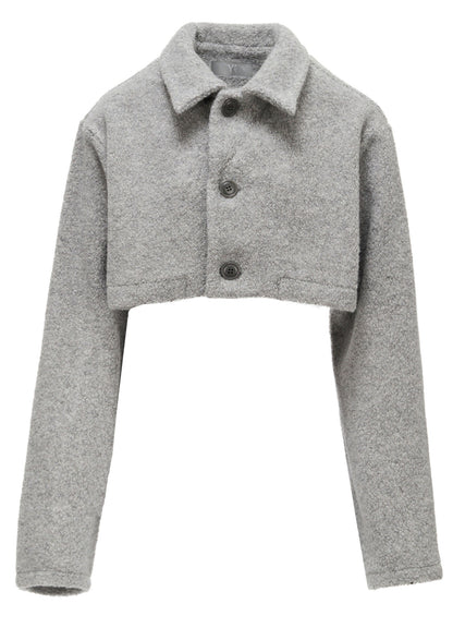WOOL BLEND PILE SHORT JACKET