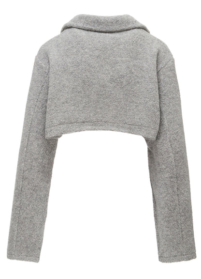 WOOL BLEND PILE SHORT JACKET