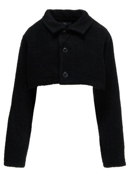 WOOL BLEND PILE SHORT JACKET