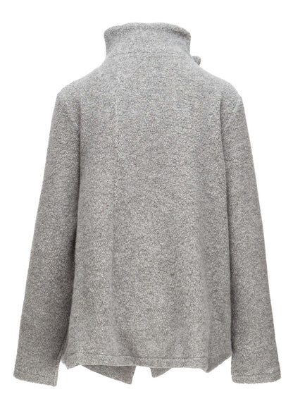 WOOL BLEND PILE 5-BUTTON JACKET