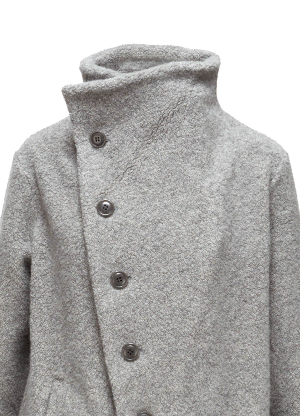 WOOL BLEND PILE 5-BUTTON JACKET