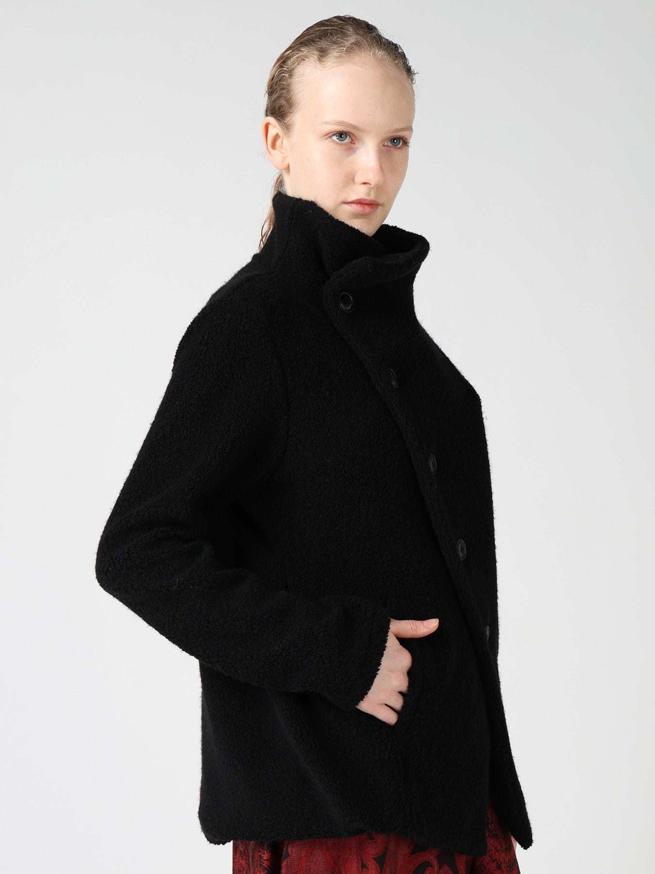 WOOL BLEND PILE 5-BUTTON JACKET – THE SHOP YOHJI YAMAMOTO