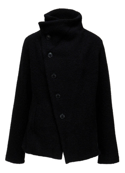 WOOL BLEND PILE 5-BUTTON JACKET