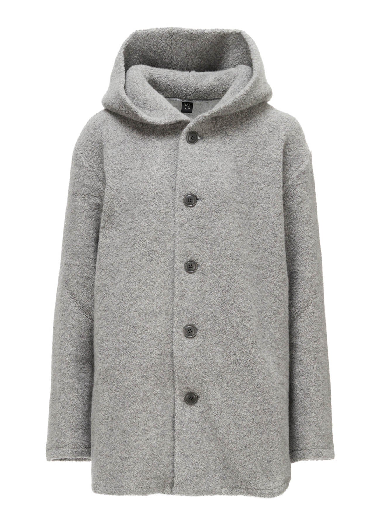 WOOL BLEND PILE BUTTON-UP HOODIE – THE SHOP YOHJI YAMAMOTO