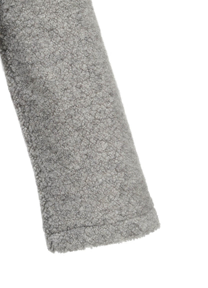 WOOL BLEND PILE BUTTON-UP HOODIE