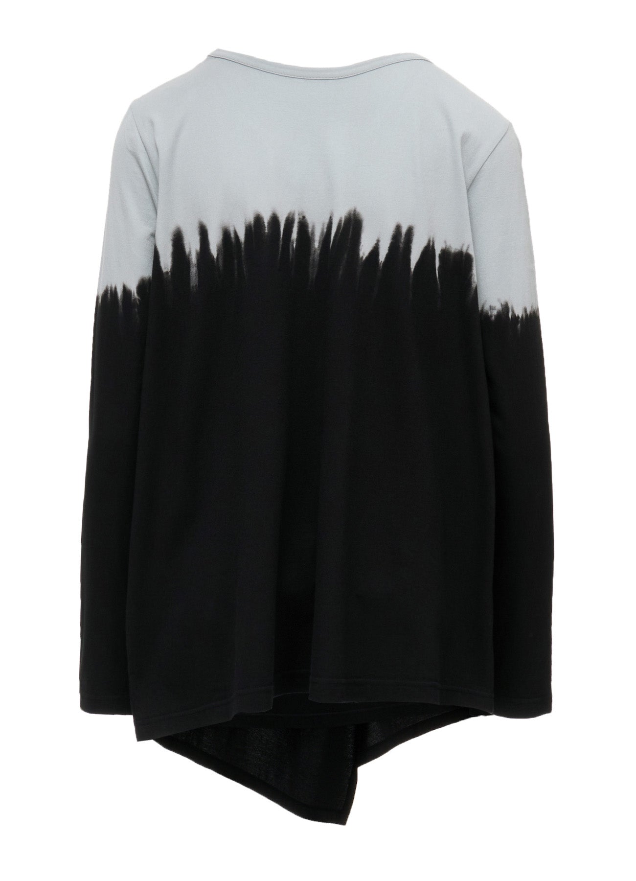 DISCHARGE DYED LONG SLEEVE ASYMMETRIC T-SHIRT