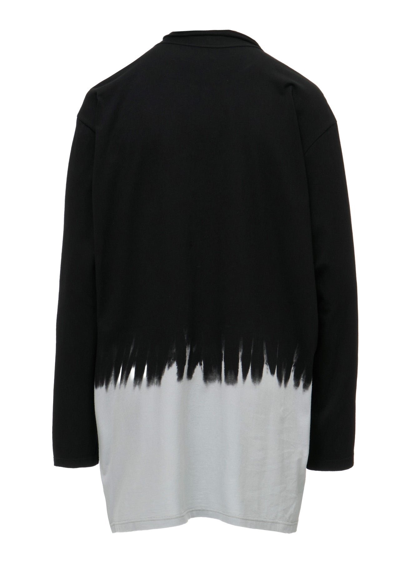 DISCHARGE DYED TIE-NECK T-SHIRT