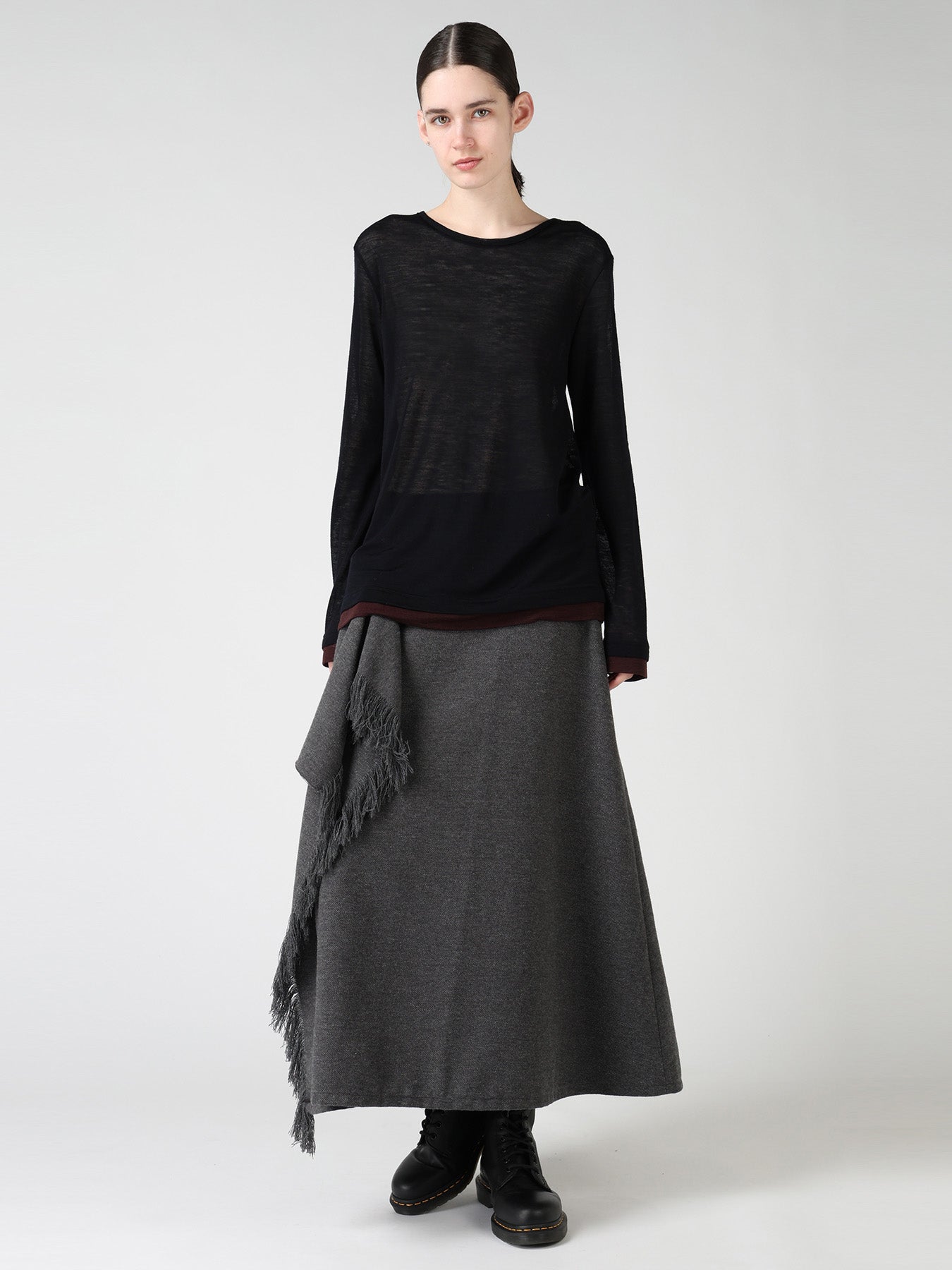 GAUZE RIB ROUND NECK T-SHIRT