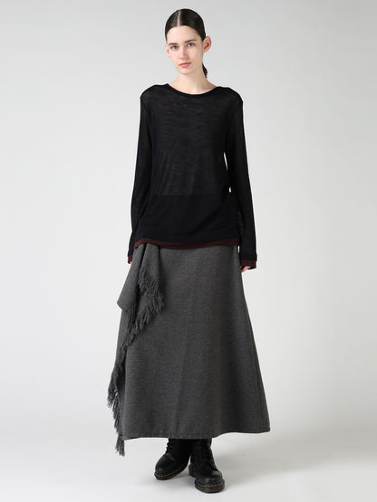 GAUZE RIB ROUND NECK T-SHIRT