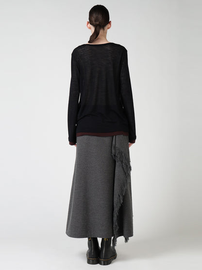 GAUZE RIB ROUND NECK T-SHIRT