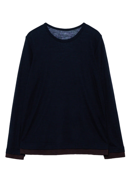 GAUZE RIB ROUND NECK T-SHIRT