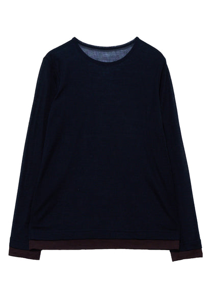 GAUZE RIB ROUND NECK T-SHIRT