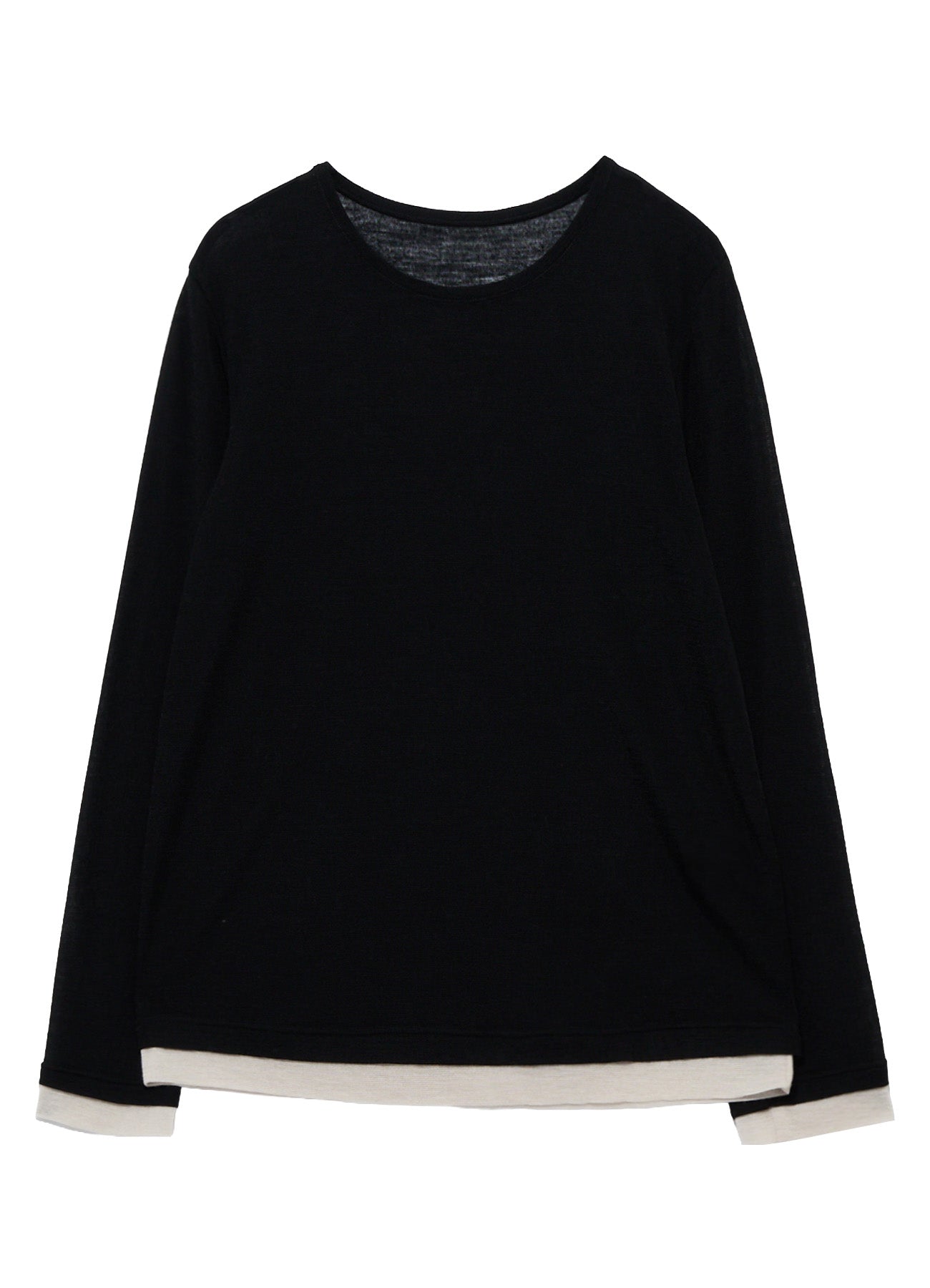 GAUZE RIB ROUND NECK T-SHIRT