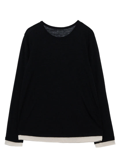 GAUZE RIB ROUND NECK T-SHIRT