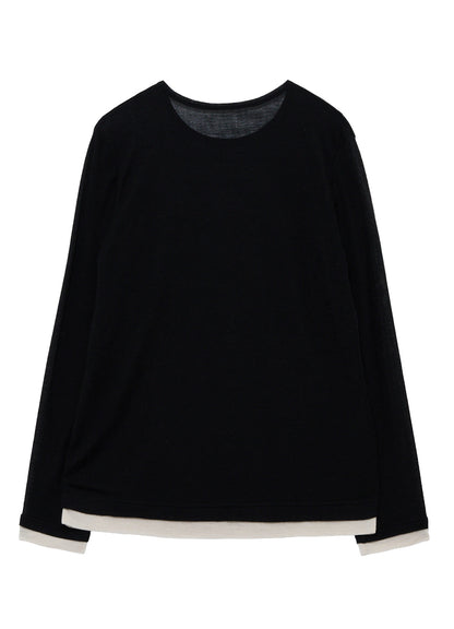 GAUZE RIB ROUND NECK T-SHIRT