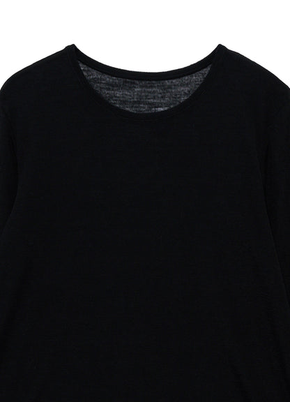 GAUZE RIB ROUND NECK T-SHIRT