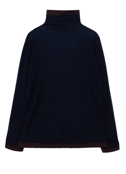 GAUZE RIB HIGH NECK T-SHIRT