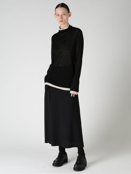 GAUZE RIB HIGH NECK T-SHIRT