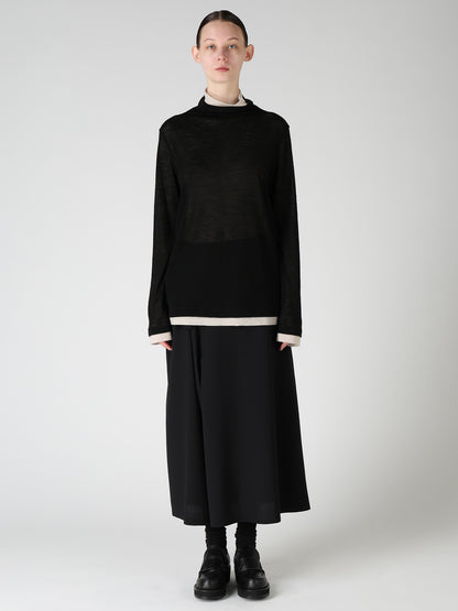 GAUZE RIB HIGH NECK T-SHIRT