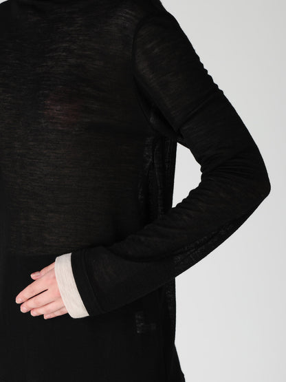 GAUZE RIB HIGH NECK T-SHIRT