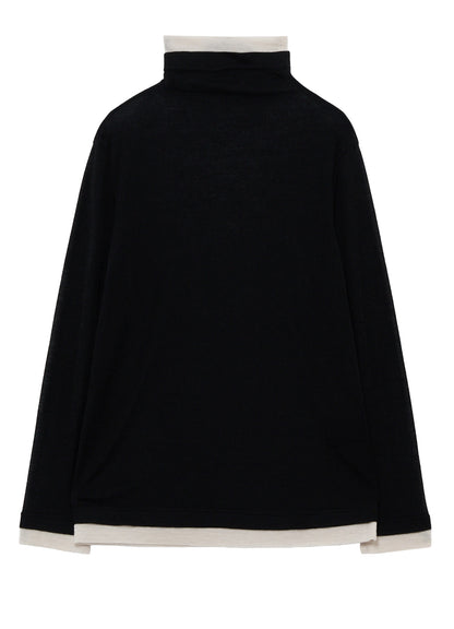 GAUZE RIB HIGH NECK T-SHIRT