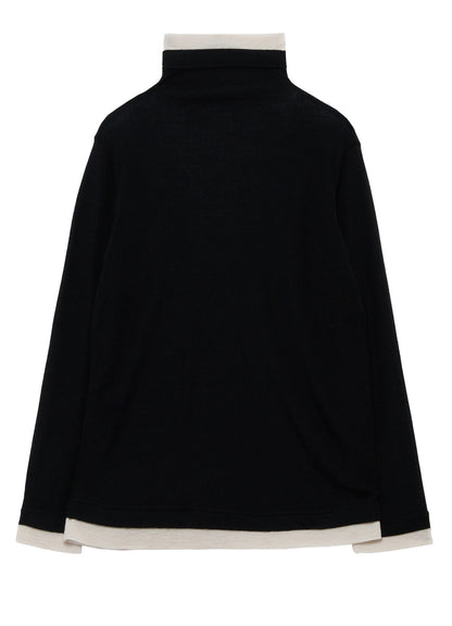 GAUZE RIB HIGH NECK T-SHIRT