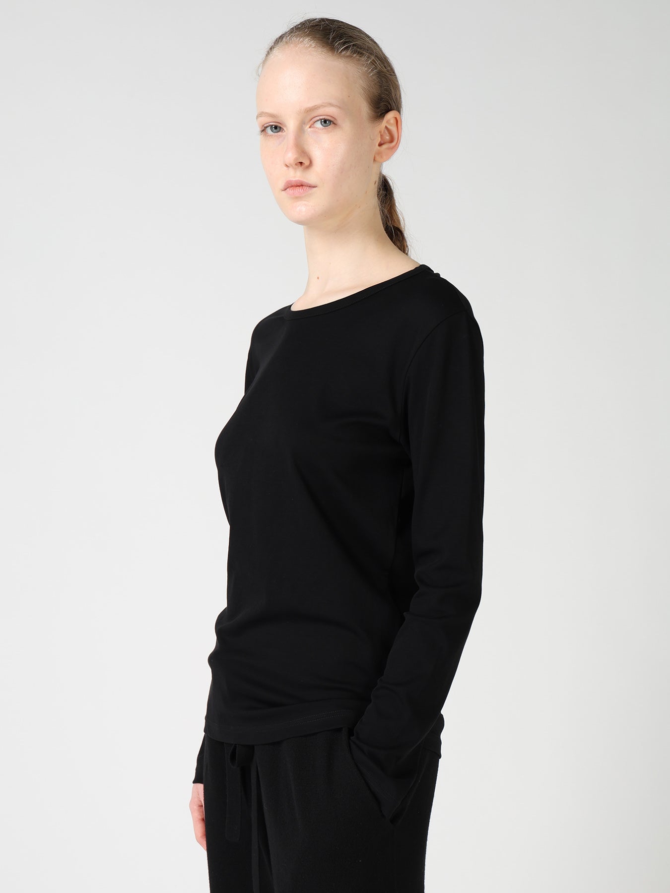 COTTON INTERLOCK LONG SLEEVE T-SHIRT