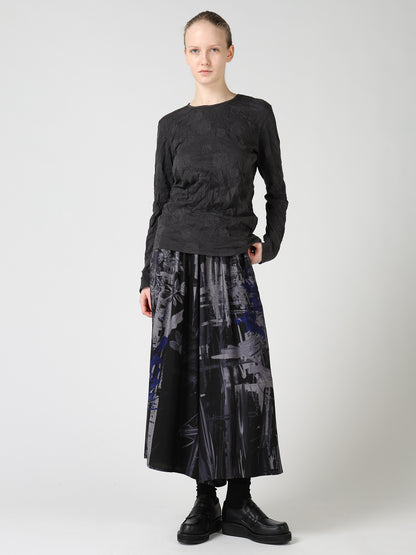 RANDOM DOT JACQUARD LONG SLEEVE T-SHIRT