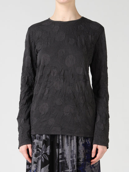 RANDOM DOT JACQUARD LONG SLEEVE T-SHIRT