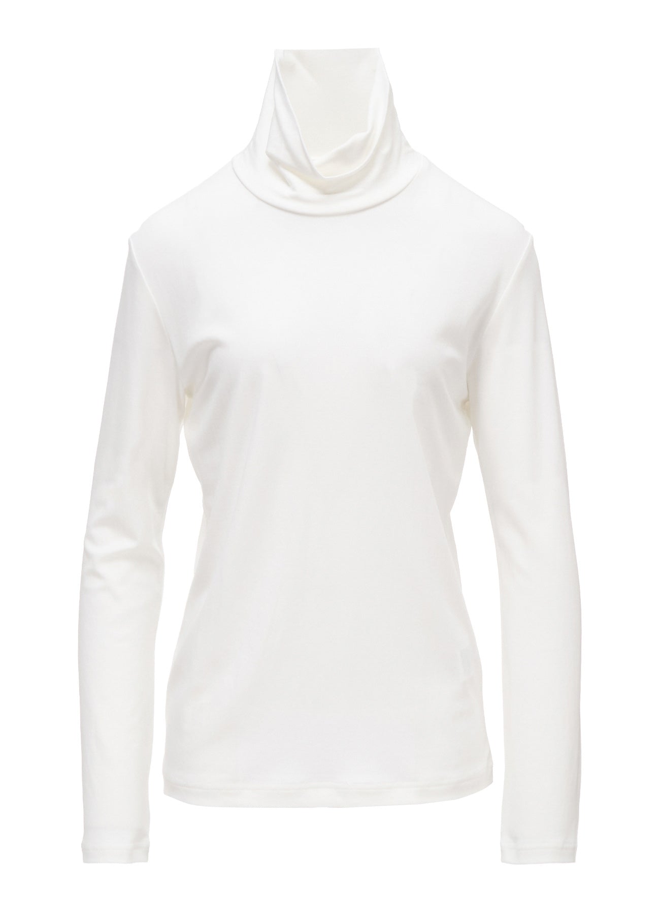 COTTON INTERLOCK HIGH NECK LONG SLEEVE T-SHIRT