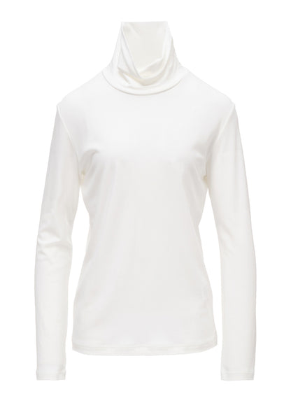 COTTON INTERLOCK HIGH NECK LONG SLEEVE T-SHIRT