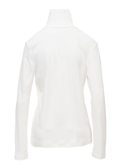 COTTON INTERLOCK HIGH NECK LONG SLEEVE T-SHIRT