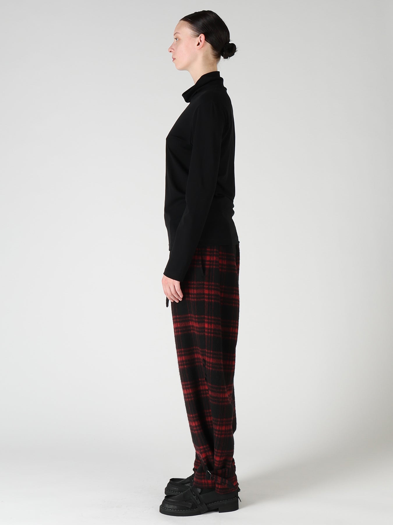 COTTON INTERLOCK HIGH NECK LONG SLEEVE T-SHIRT