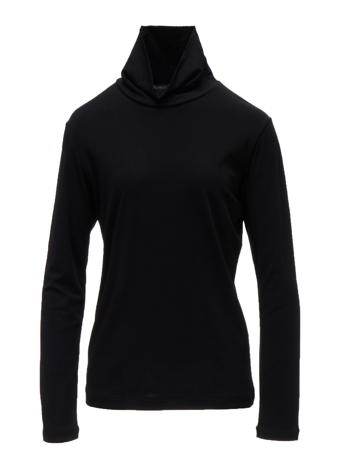 COTTON INTERLOCK HIGH NECK LONG SLEEVE T-SHIRT