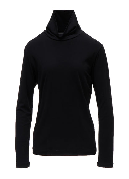 COTTON INTERLOCK HIGH NECK LONG SLEEVE T-SHIRT